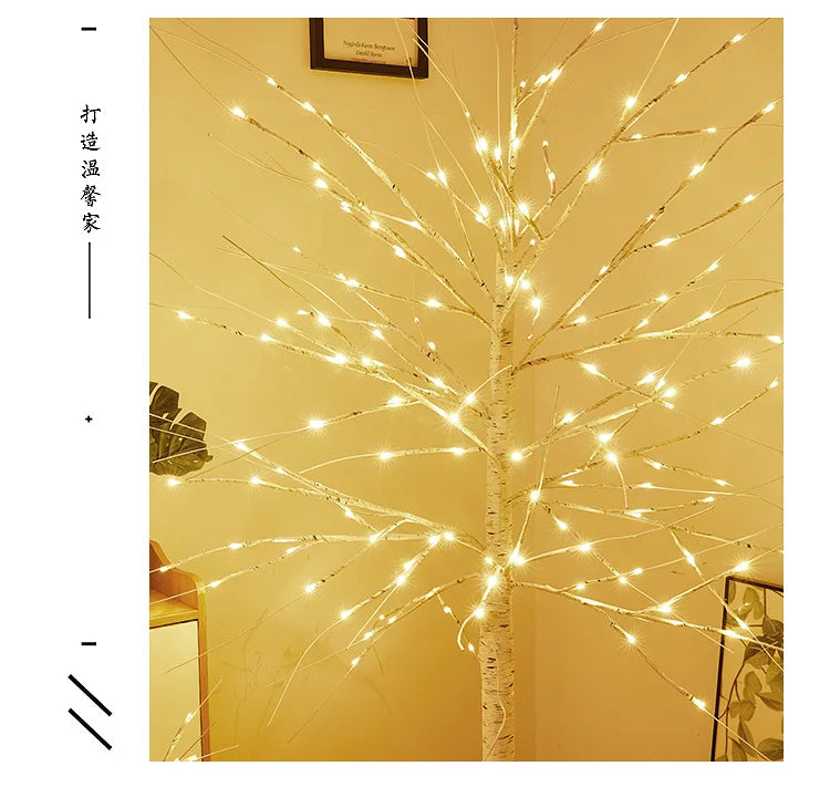 LED Birch Tree Lights Glowing Branch Light Night DIY Xmas Trees Suitable Home Bedroom Wedding Party Christmas Decoration Lamp