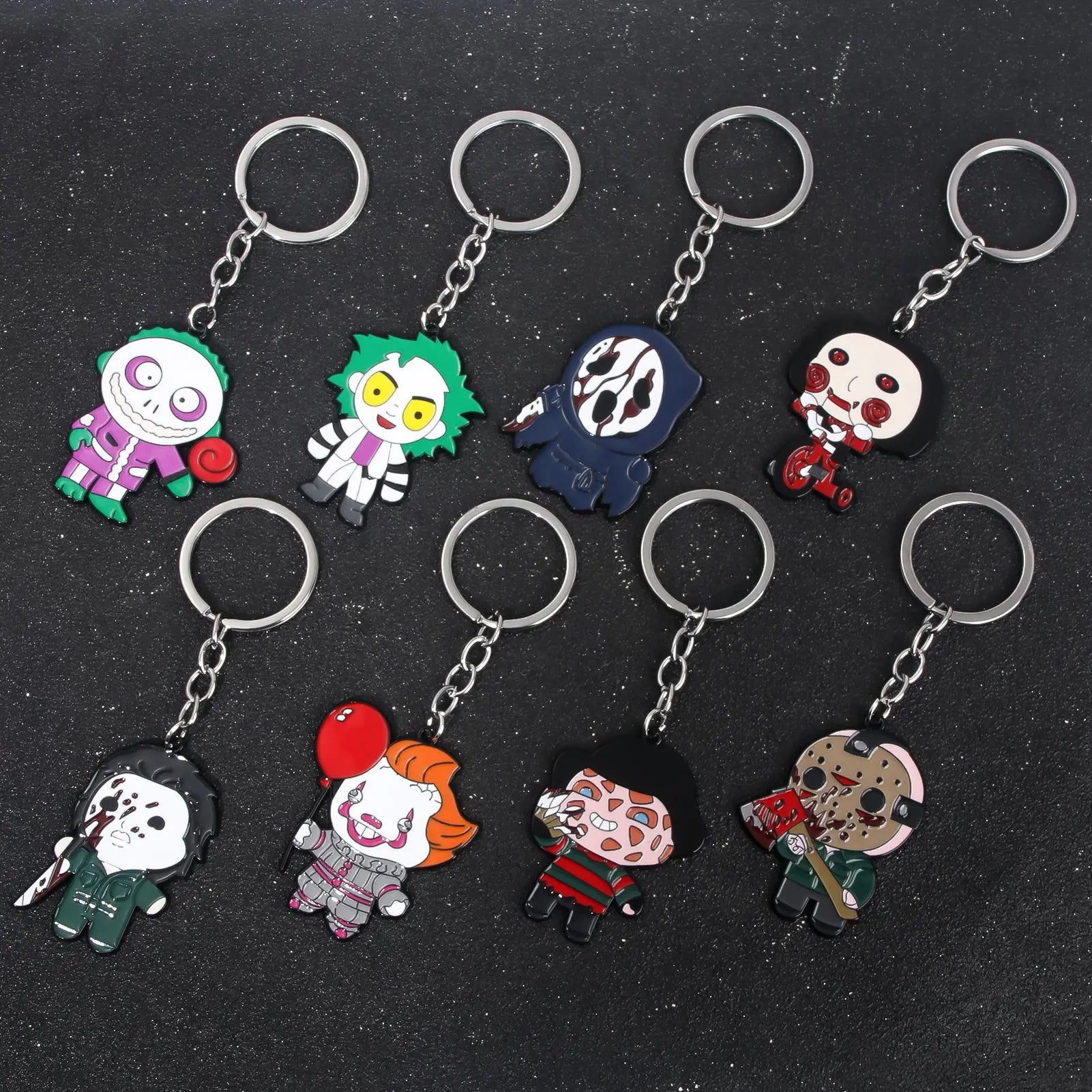 New Cartoon Anime Horror Killer Enamel Keychain Pendant Jack the Ripper Black Friday Keyring Cosplay Props Men Women Bag Jewelry
