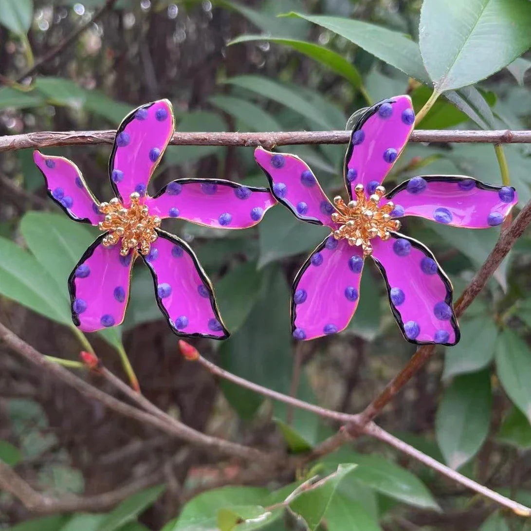 Sweet Big Flower Stud Earrings - Sexikinis Swim