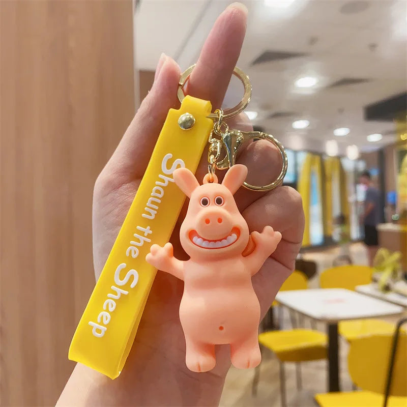 Cute Cartoon Lamb Sean Doll Key chain creative cartoon couple bag pendant car key chain