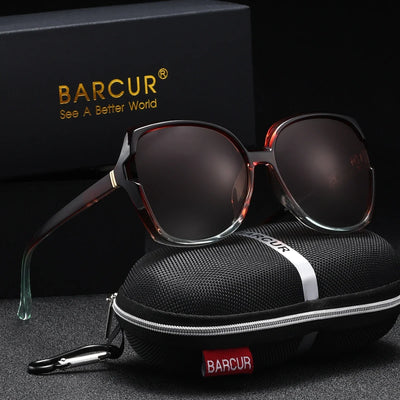 BARCUR Oversized Square Polarized Sunglasses for Women – Fashion Gradient Lens Summer Eyewear with UV400 Protection – Lightweight PC Comfortable Frame Trendy Street Style Shades for Summer Shopping Beach & Travel