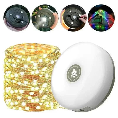 Camping Lamp LED Strip Atmosphere 10M Length 2 Color Emergency Recyclable Light Belt Outdoor Garden Decoration Lamp Tent Room