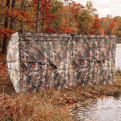 See-Through Hunting Blind Panel with Dog Door Pop up Waterflow Blind for 1-3 People