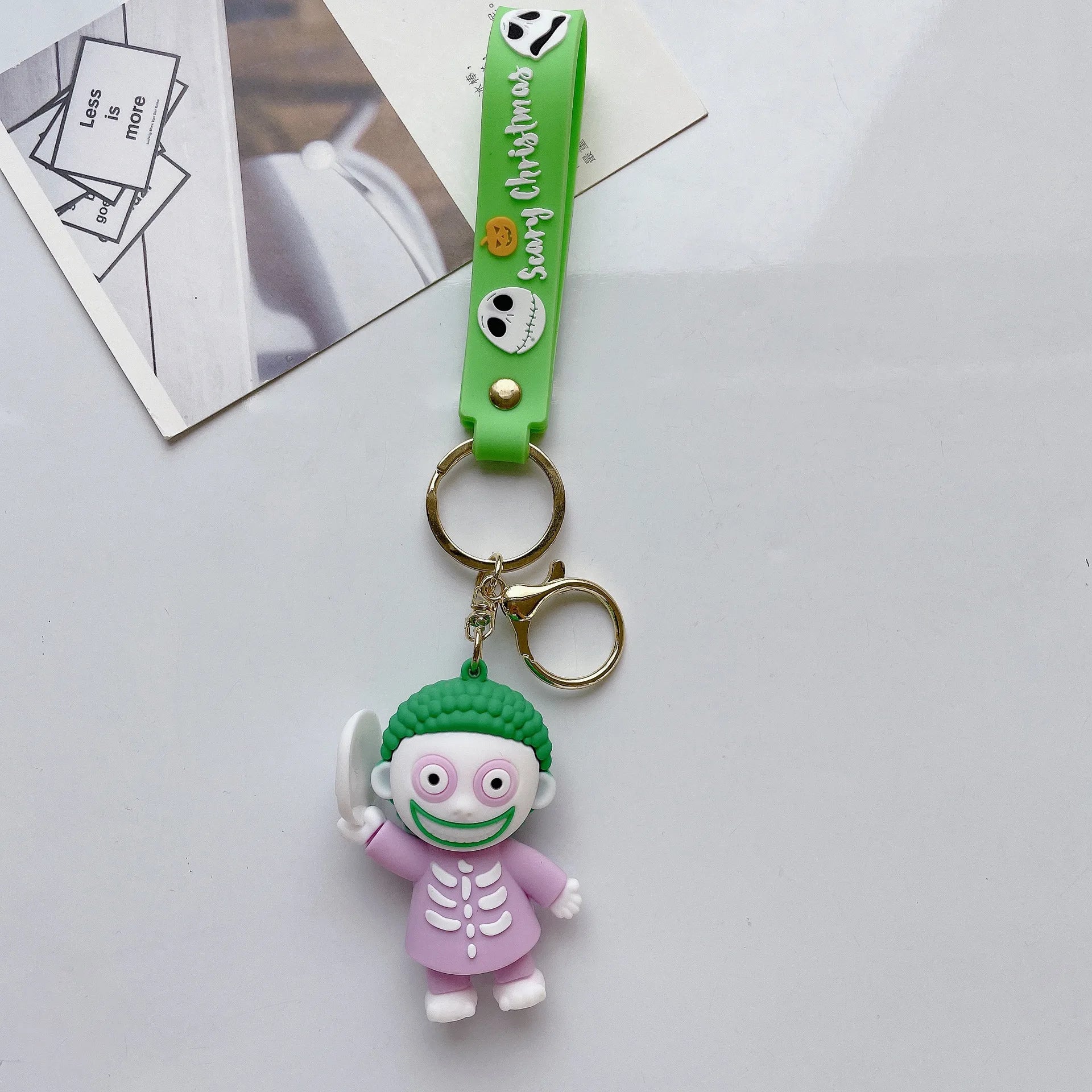 NEW Christmas Eve Horror Night Doll Keychain PVC Keychain Halloween Cute 3D Model Personalized Skeleton Jack Schoolbag Gifts