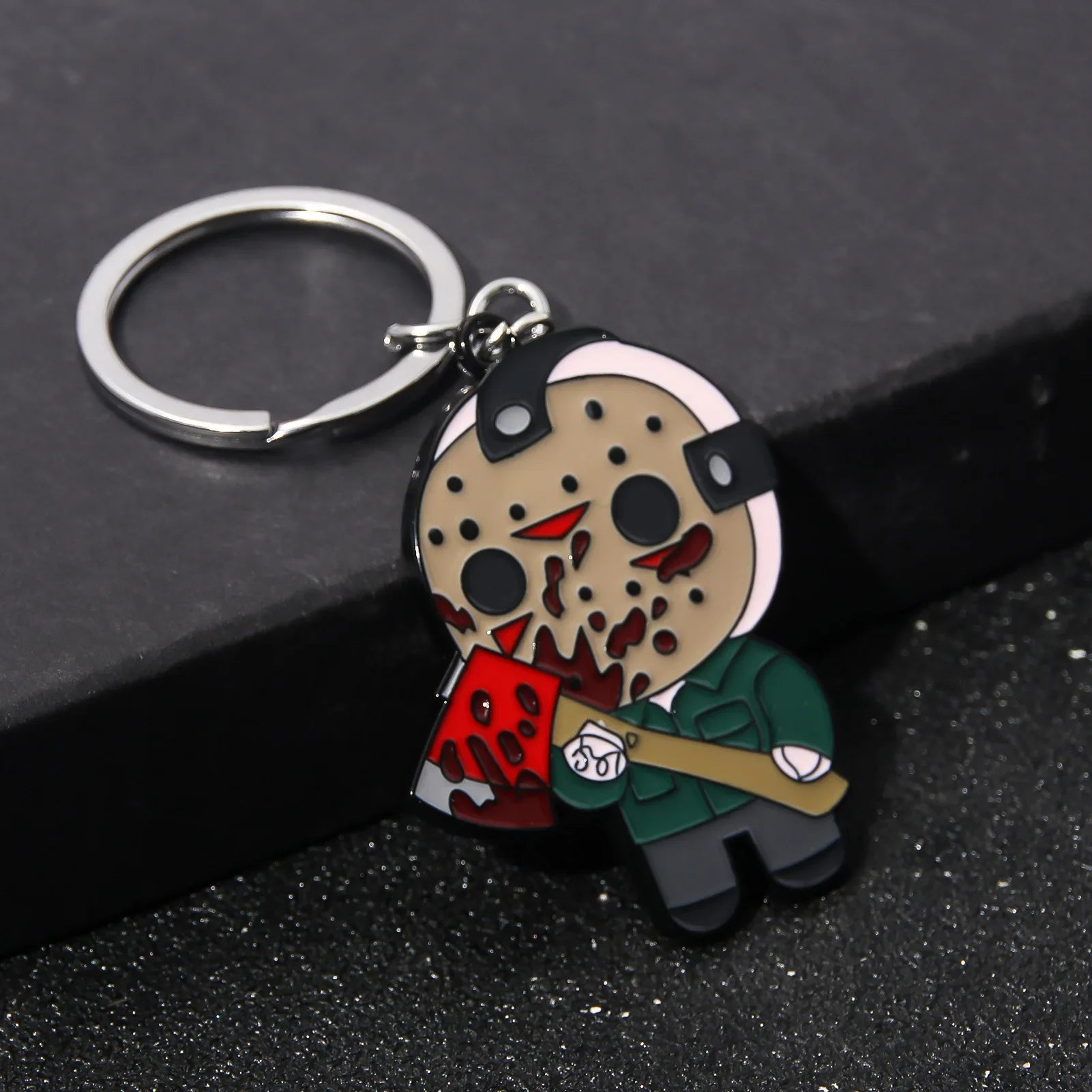 New Cartoon Anime Horror Killer Enamel Keychain Pendant Jack the Ripper Black Friday Keyring Cosplay Props Men Women Bag Jewelry