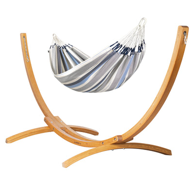 Elipso Outdoor Sea Salt - Weather-Resistant Double Hammock with FSC® certified Larch Stand