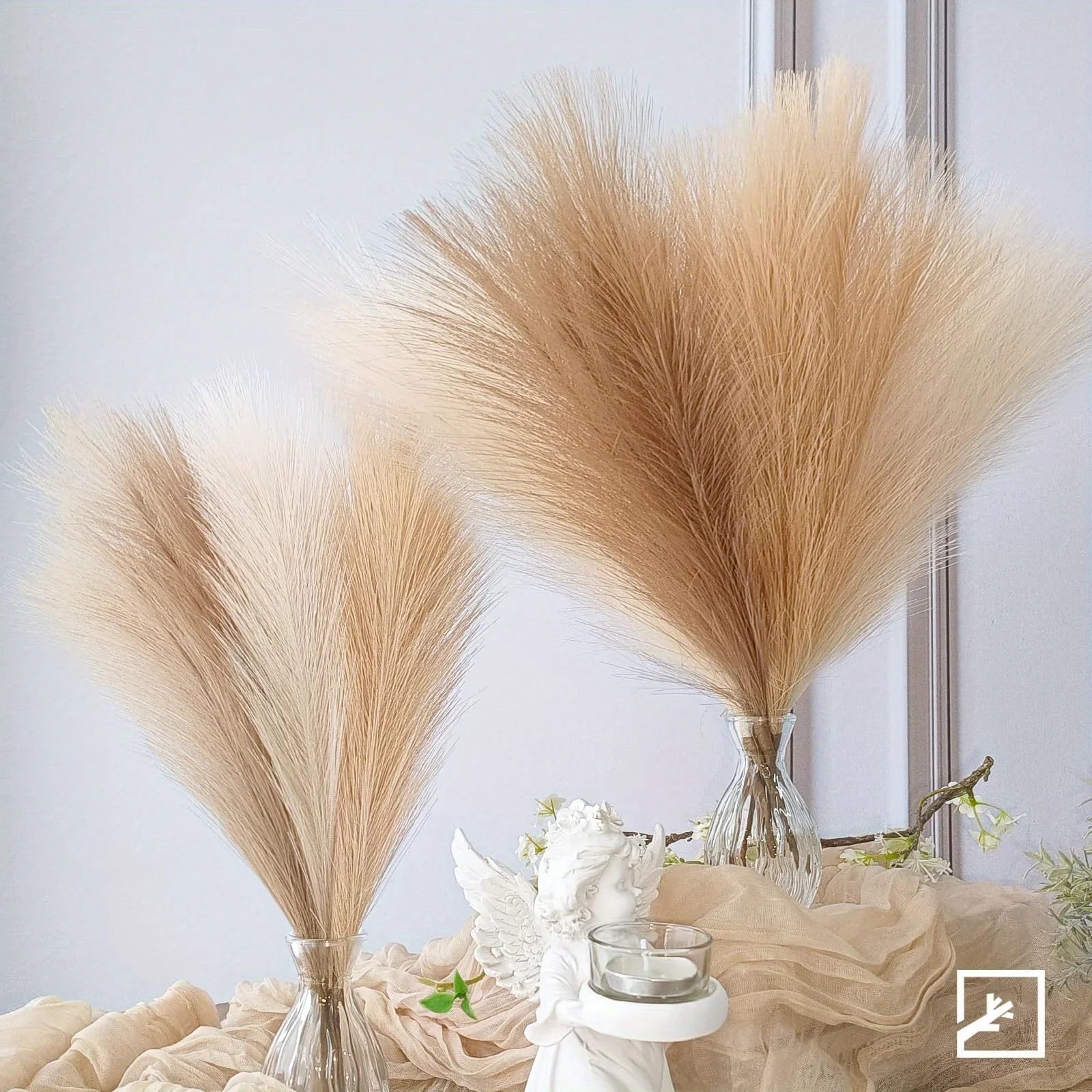 6PCS Artificial Pampas Grass Decor Flowers Fake Plant Reed for DIY Floral Table Arrange Flower Wedding Home Christmas Decoration