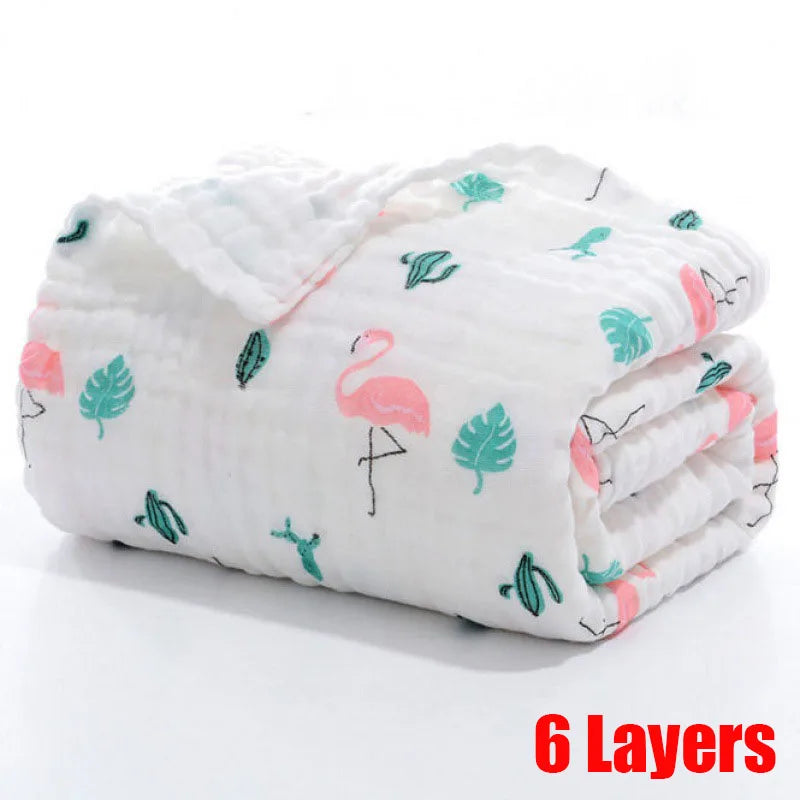 100% Cotton Gauze 6 Layer Swaddle Multipurpose Baby Blankets