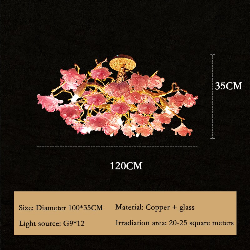 Led Glass Chandelier Living Room Furniture Pendant Light Aesthetic Room Decor Flowers Hanging Lamp Candle Warmer Ceiling