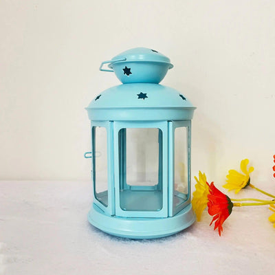 Sky Blue Colonial Candle Lamp