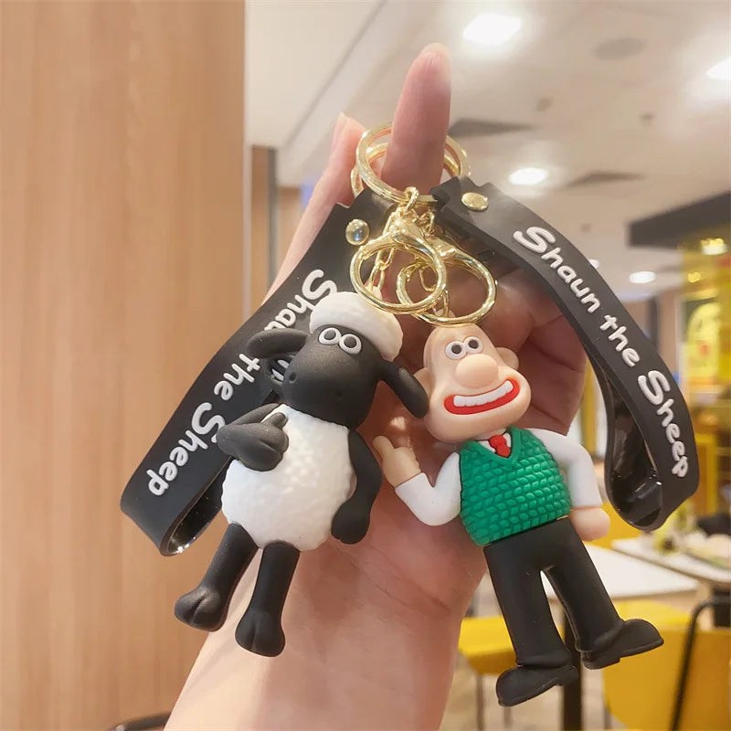 Cute Cartoon Lamb Sean Doll Key chain creative cartoon couple bag pendant car key chain