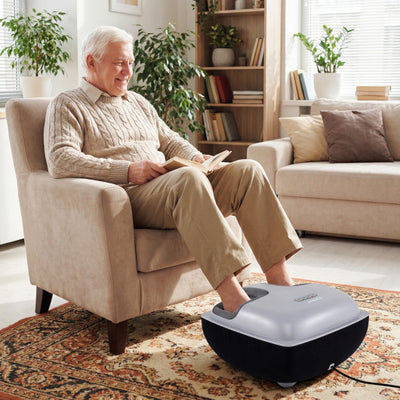 Shiatsu Foot Massager with 3-Level Deep Kneading and Air Compression-Black
