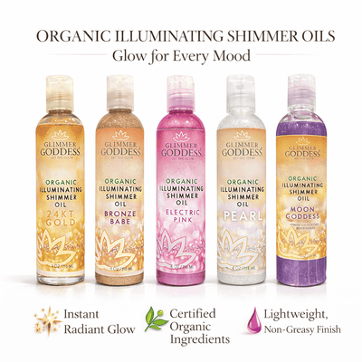 Organic Shimmer Body Oil for a Soft, Non-Greasy Body Glow