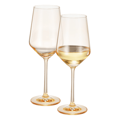 Monet Stemmed Wine Glassware, Yellow, Set of 2