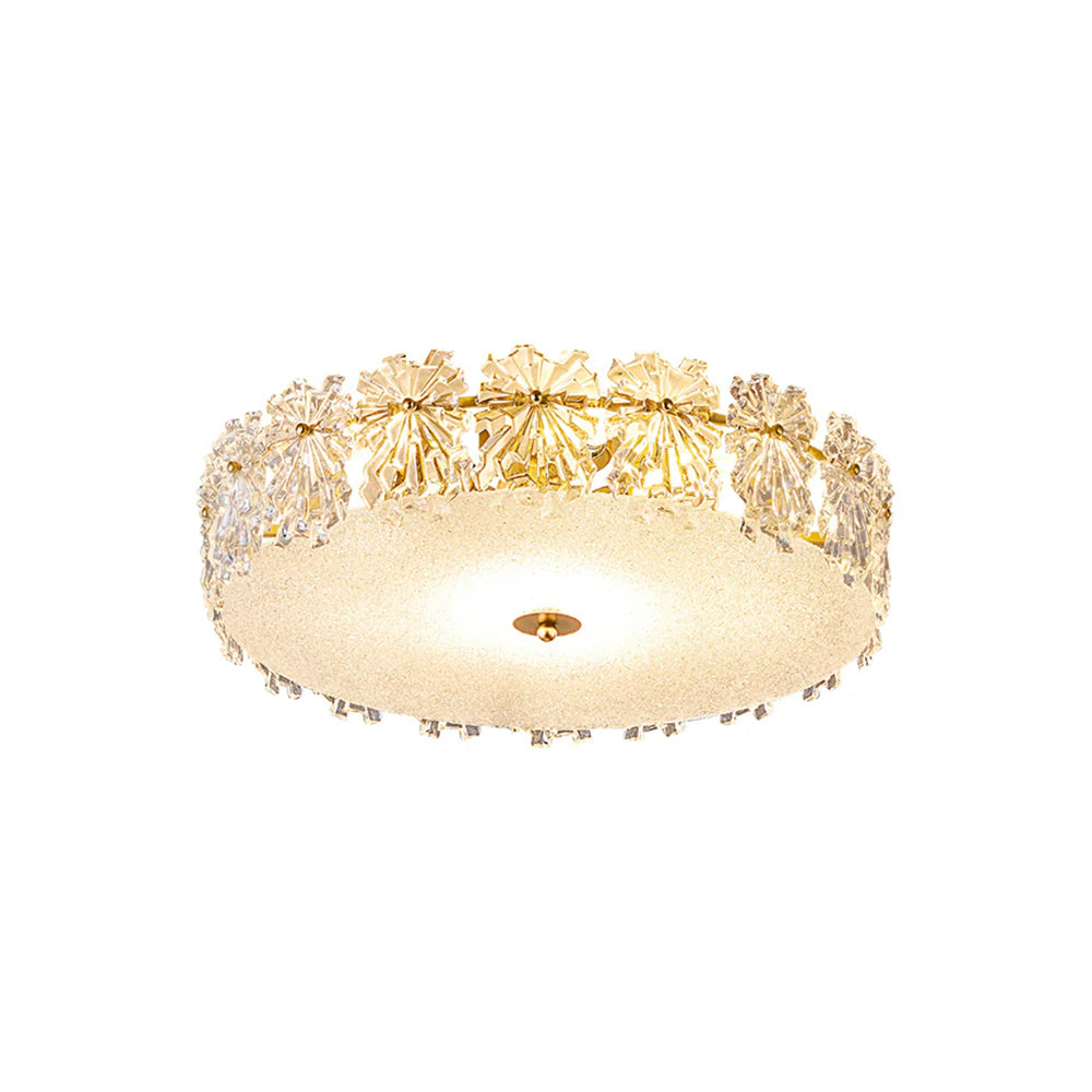 Snowflake Round Glass Ceiling Lamp