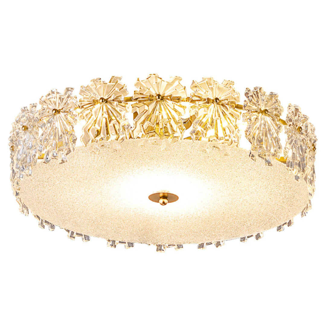 Snowflake Round Glass Ceiling Lamp