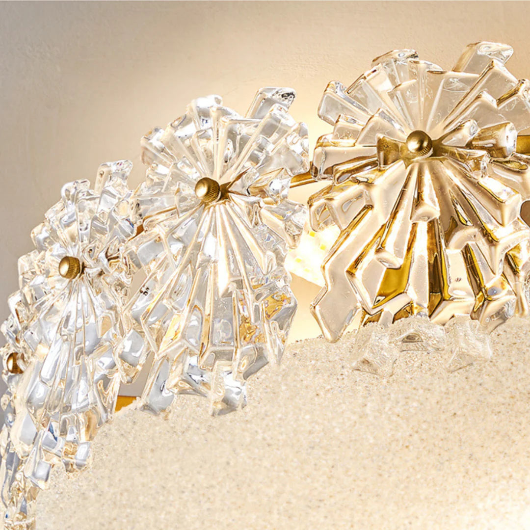 Snowflake Round Glass Ceiling Lamp