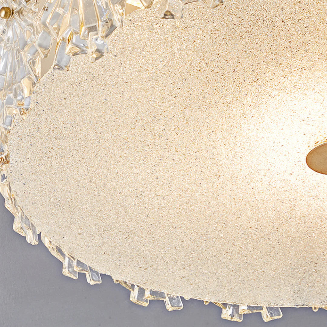 Snowflake Round Glass Ceiling Lamp