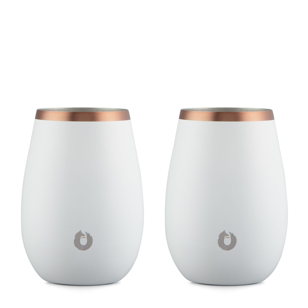Stainless Steel Sauvignon Blanc Wine Glass, Set of 2 - White by Snowfox