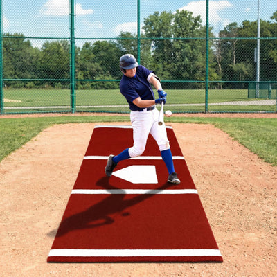 Softball Pitching Mat 10 x 3 Feet Softball Training Aid-Red