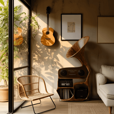Sonatone Solid Wood Record Player Stand With Storage