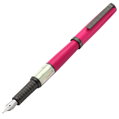 Xezo Speedmaster® Cerise Brass Fountain Pen (Extra Fine Nib) - With White Mother of Pearl