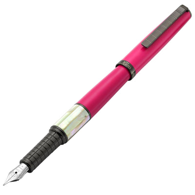 Xezo Speedmaster® Cerise Brass Fountain Pen (Medium Nib) - With White Mother of Pearl