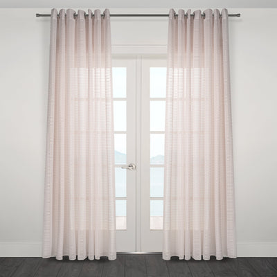 Imola Striped Jacquard Sheer Grommet Curtain