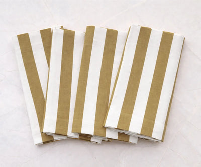 Stripe Napkins - Cotton Linen Blend Napkins