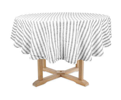 Homestead Stripe Linen Tablecloth - Round Tablecloth 60 inch