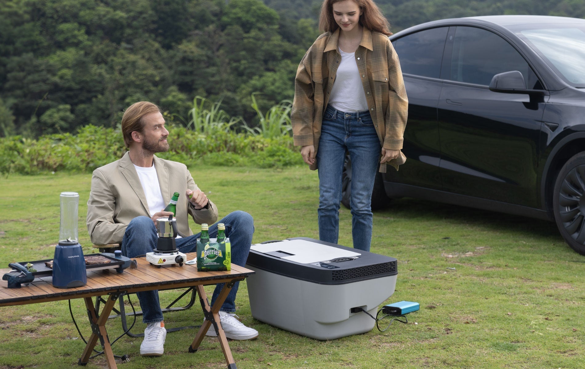 Portable freezer specially designed for Tesla Model 3