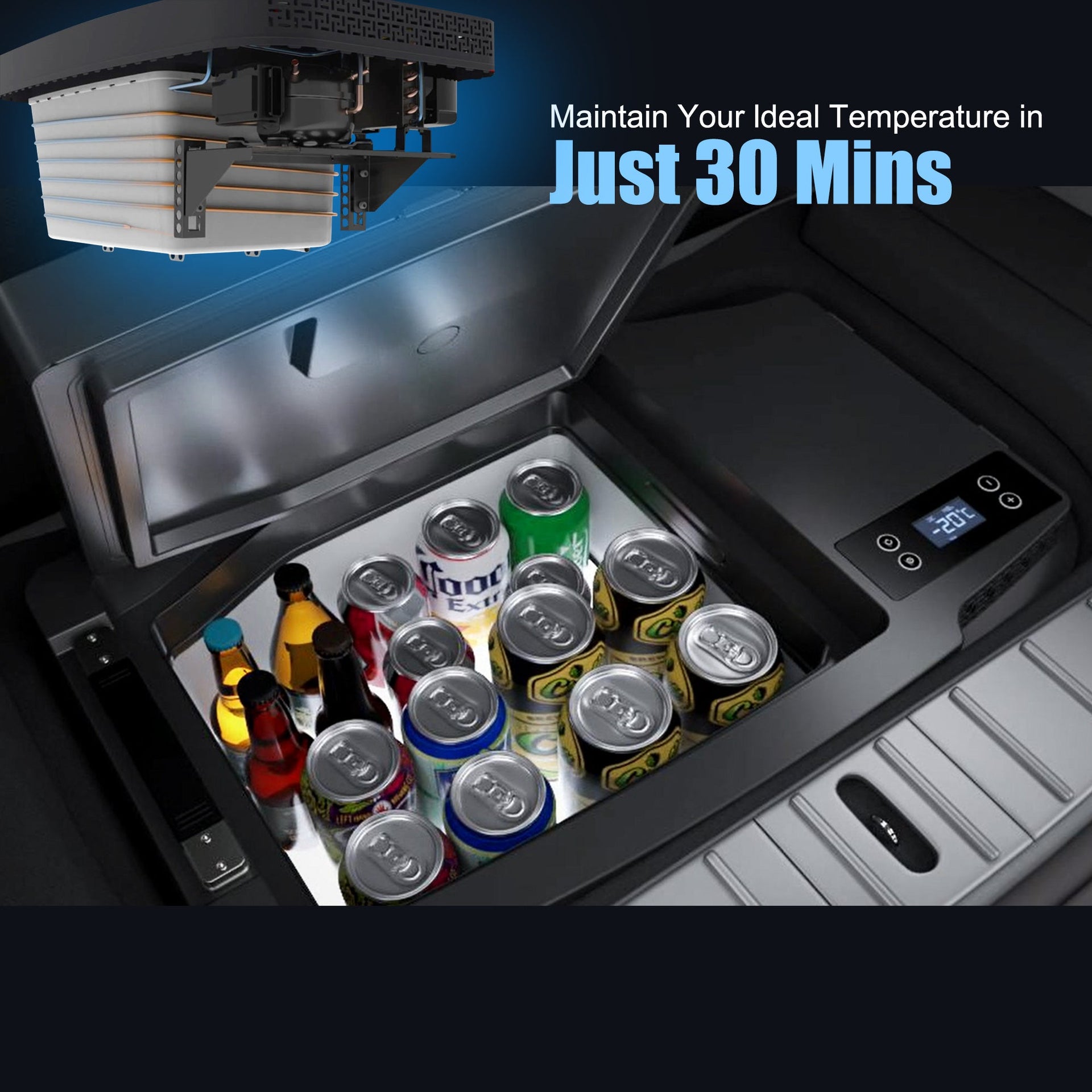 Portable freezer specially designed for Tesla Model Y