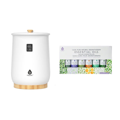 Home Spa Bucket Towel Warmer Bundle – Large-Capacity Warmer with Adjustable Heat (20–90 Min) + 6 Essential Oils