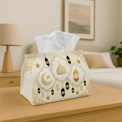 Tissue Holder - Islamic Golden White Lantern