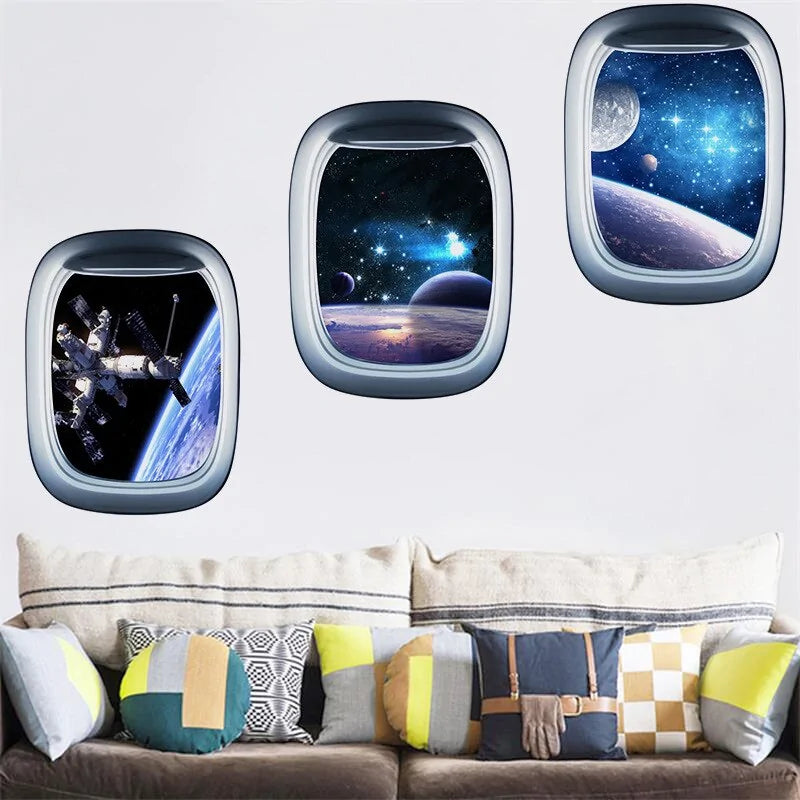 3D Space Galaxy Planets Wall Sticker