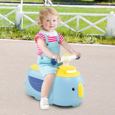 Toddler Ride on Toy with Trailer and Light Music-Blue