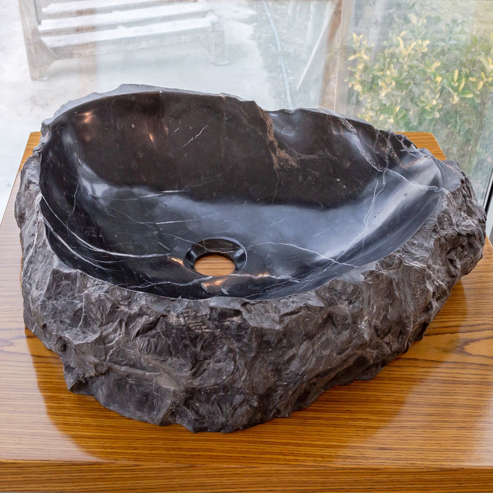 Toros Black Marble Natural Stone Vessel Sink (W)31