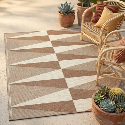 Tucson - Natural Modern Geometric Outdoor Rug for Patio
