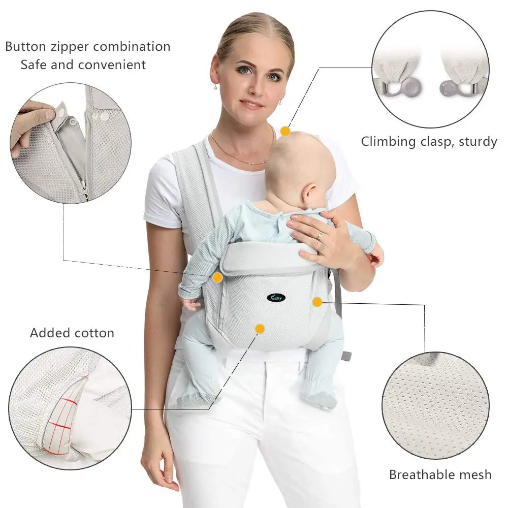 Baby Carrier Natural Cotton Ergonomic Baby Carrier Backpack Carrier Kangaroo Baby Sling Easy Wearing Newborn Infant Toddler