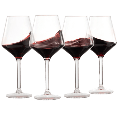 European Style Unbreakable Stemmed Crystal Wine Glasses, | Set of 4 | 100% US Tritan Drinkware, 18 oz Acrylic Dishwasher Safe Clear Color Shatterproof BPA-free plastic, Reusable, All Purpose Glassware