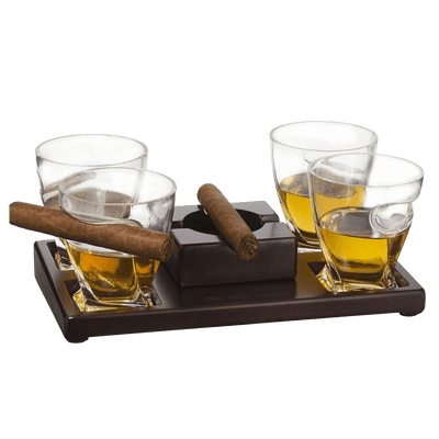 Cigar Holder Whiskey Glasses Set