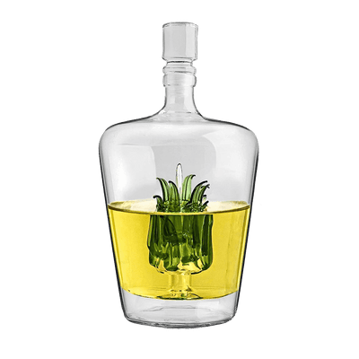 Tequila Decanter With Agave Plant, Glass Agave Decanter Perfect For Any Bar Or Tequila Party, 25 Ounce Bottle by The Wine Savant