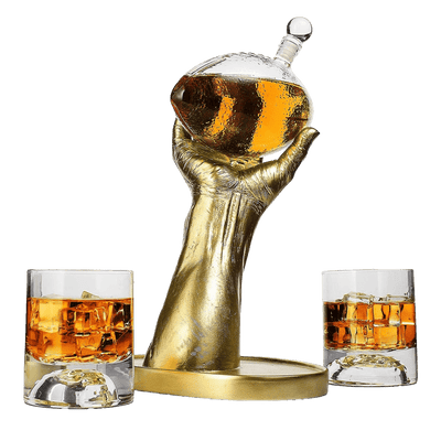 Football Decanter with 2 Football Whiskey & Wine Glasses - Perfect For Superbowl, Father's day Gift, Gift for Husband - Made for Liquor, Scotch, Whiskey and Bourbon 750ml, Rugby Gifts Clear