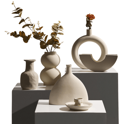 Modern Minimalist Ceramic Vase Flower Ornaments