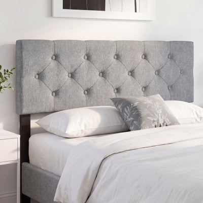 Upholstered Headboard Queen/Full Size Tufted Linen Fabric Bed Frame Mount Panel-Gray