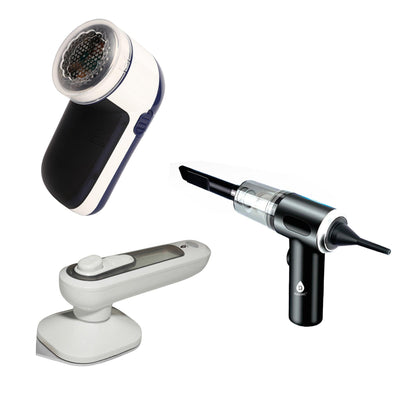 Home & Travel Essentials: 2-in-1 Mini Vacuum, Lint Remover & Portable Iron