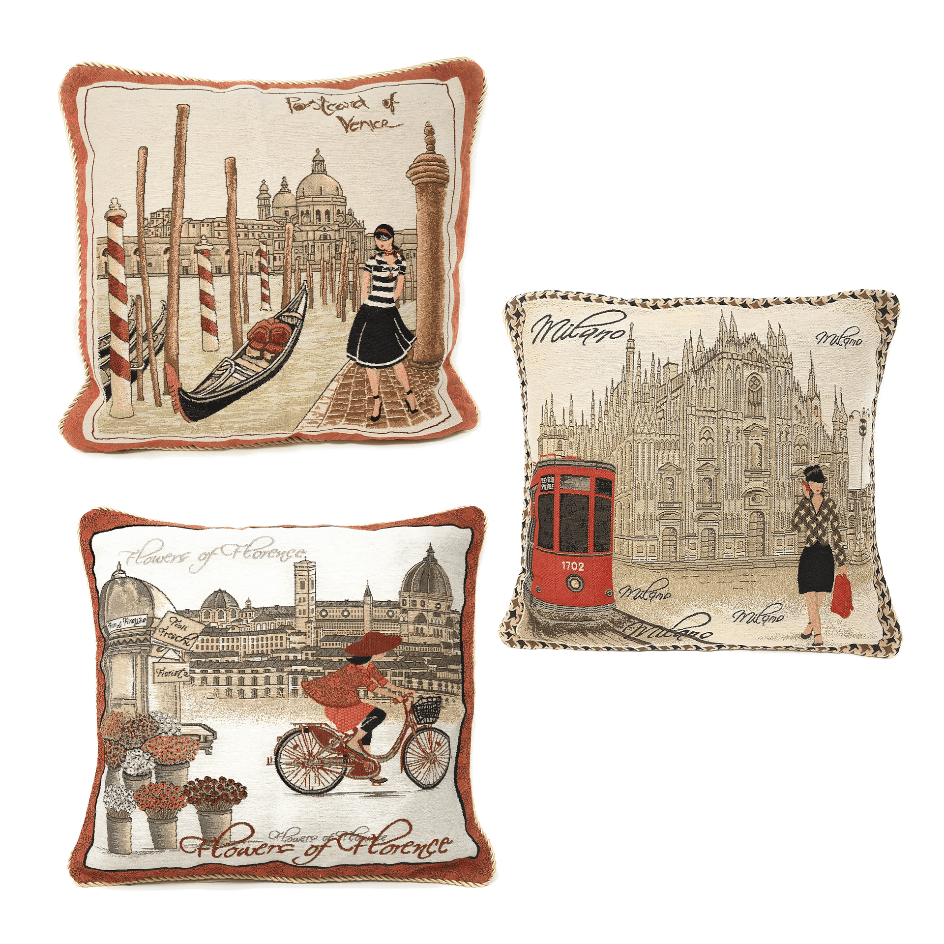 Tache Girls Day Out Woven Throw Pillow Cushion Covers