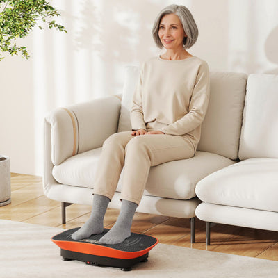 Vibration Plate Exercise Machine for Lymphatic Drainage and Weight Loss with 10 Speed Intensities-Orange