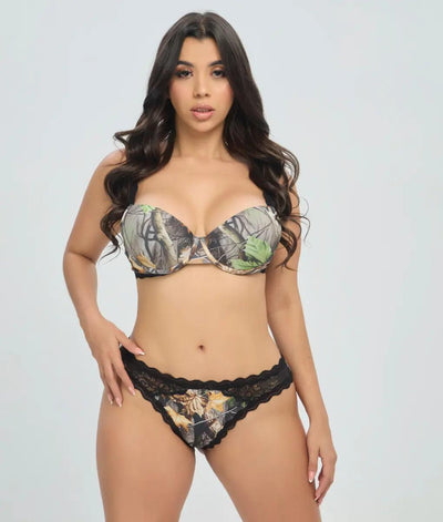 Women's Camo Lace Thong - WoodLand Hunting Underwear - Wilderness Dreams