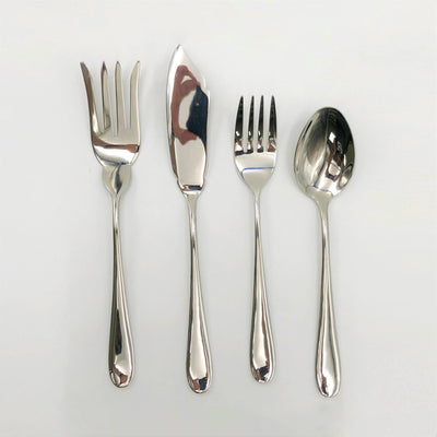 Stainless Steel Four (4) Piece Large Serving Set Great For Entertaining
